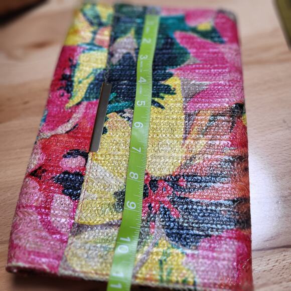 Jessica McClintock Y2K Floral Floral Raffia Envelope Purse - Picture 7 of 9